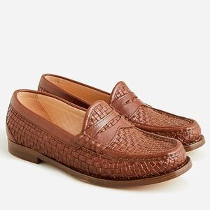 J. Crew Winona penny loafers in woven Italian leather Size 7.5